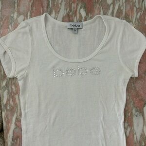 Y2K authentic rhinestone bebe tshirt
